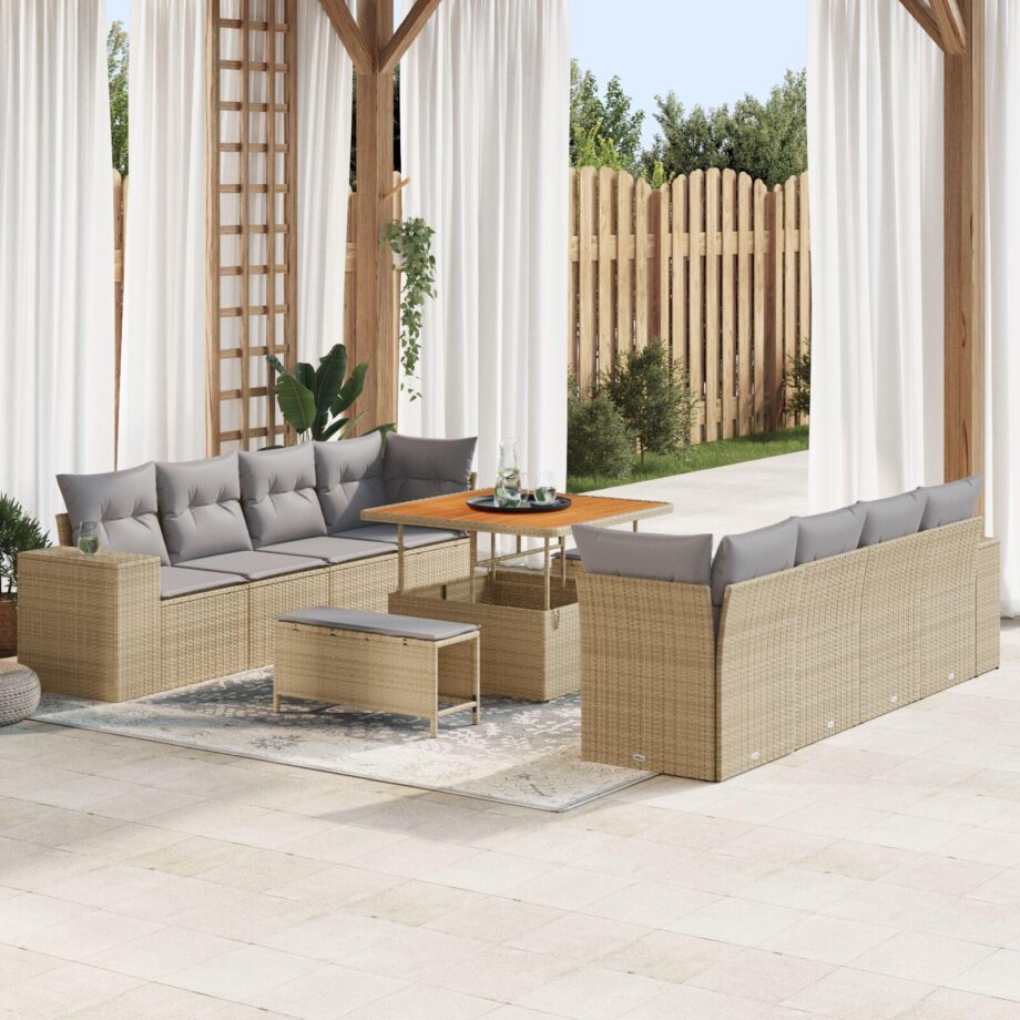 Beige Have Sofa Sæt i Poly Rattan – Elegant Udeområde