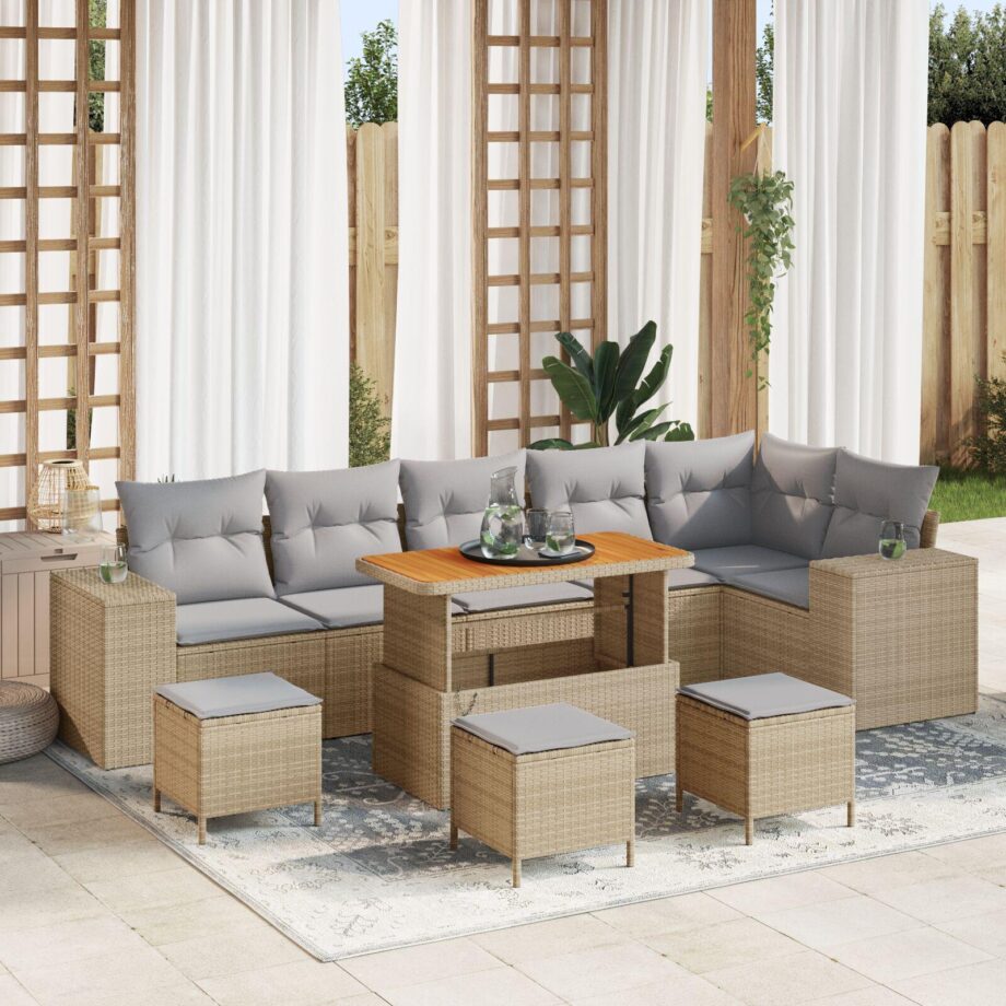 Elegant Beige Udendørs Sofa Sæt - Stilfuldt Design