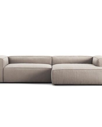 Decotique Grand 3-Personers Sofa med Højre Chaiselong, Beige