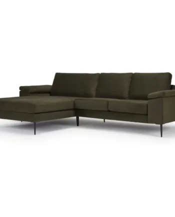 Elegant Grøn 3-Personers Sofa med Chaiselong – Nordly