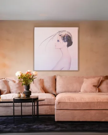 Chelsey Flamingo Fløjl Flydersofa – Elegant Komfort til Stuen
