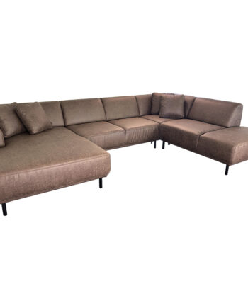 Kent Sofa – Komfortabel U-sofa i Mørkebrunt Mikrofiber