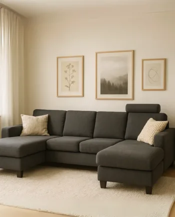 Aalborg U-sofa i Mørkegrå – Elegant Nordisk Design