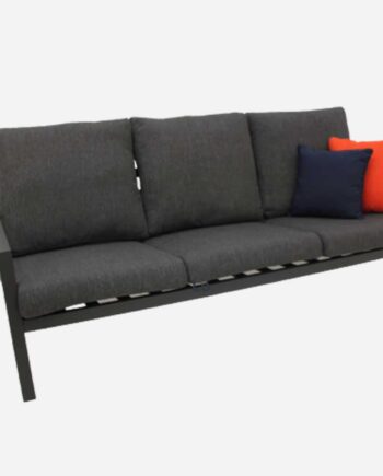 Elegant Antracit Loungesofa i Aluminium - 3 Personer