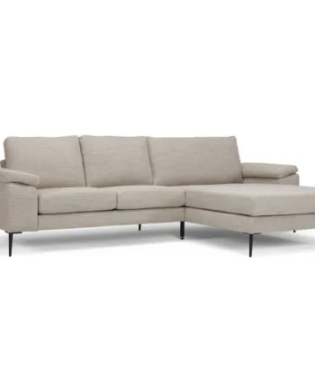 Lyon 3-personers Sofa med Chaiselong – Sandfarvet Tilbud!