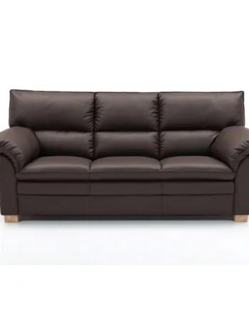 Elegant 3-personers sofa i mørkebrun læder til stuen