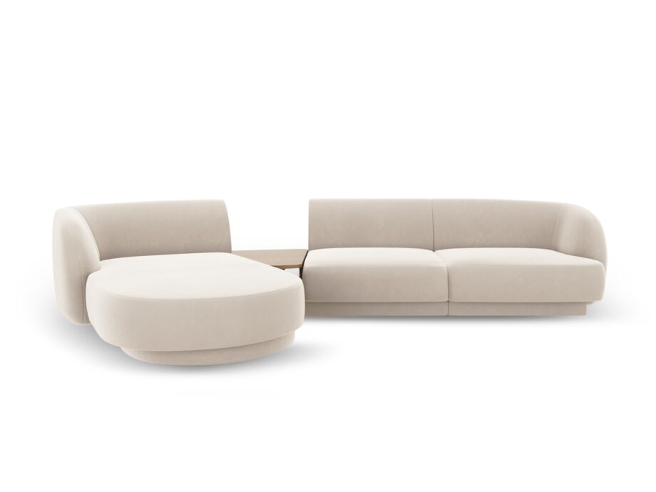 Elegant Miley Venstre Modulsofa i Velour – Stilfuld Komfort