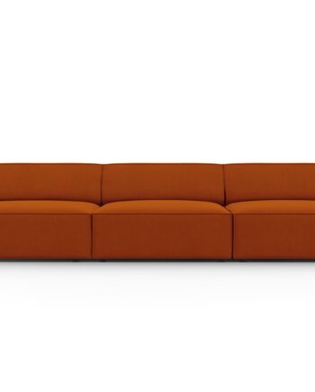 Micadoni Jodie Sofa - Sort med Orange Stof og Plastdetaljer