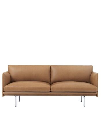 Elegant Muuto Outline Sofa i Sort Læder – Skandinavisk Design