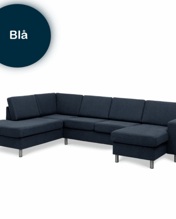 Pan Højrevendt U-sofa i Blå – Elegant til Familier