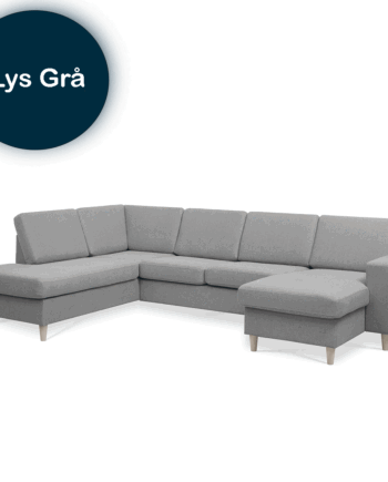 Pan Sofa Højrevendt Lys Grå – U-sofa til Familier