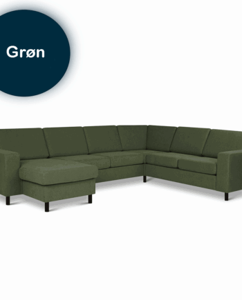 Grøn Vendbar U-sofa – Lexpo Pan Serien til Familier