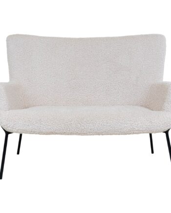 Hvid Glasgow Sofa Personers Sofa Kunstig Lammeskind Med Sorte Ben Hn1090 - Housenordic Sofa  - 5713917007677