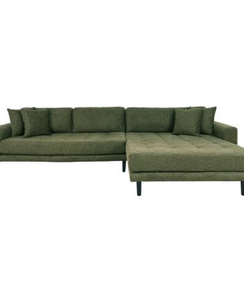 Grøn Lido Lounge Sofa Lounge Sofa Højrevendt Oliven Med Fire Puder Sorte Træben Hn1020 - Housenordic Sofa  - 5713917018796