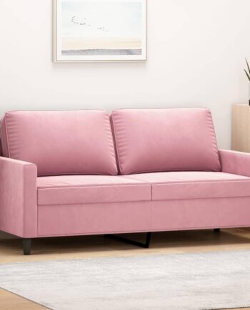 2-Personers Sofa i Lyserød Fløjl - Elegant og Komfortabel