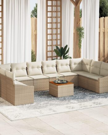 11 Delers Beige Have Sofa Set med Hynder - Moderne Design