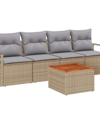 Beige Have Sofa Sæt med Hynder i Poly Rattan - Stilfuld Komfort