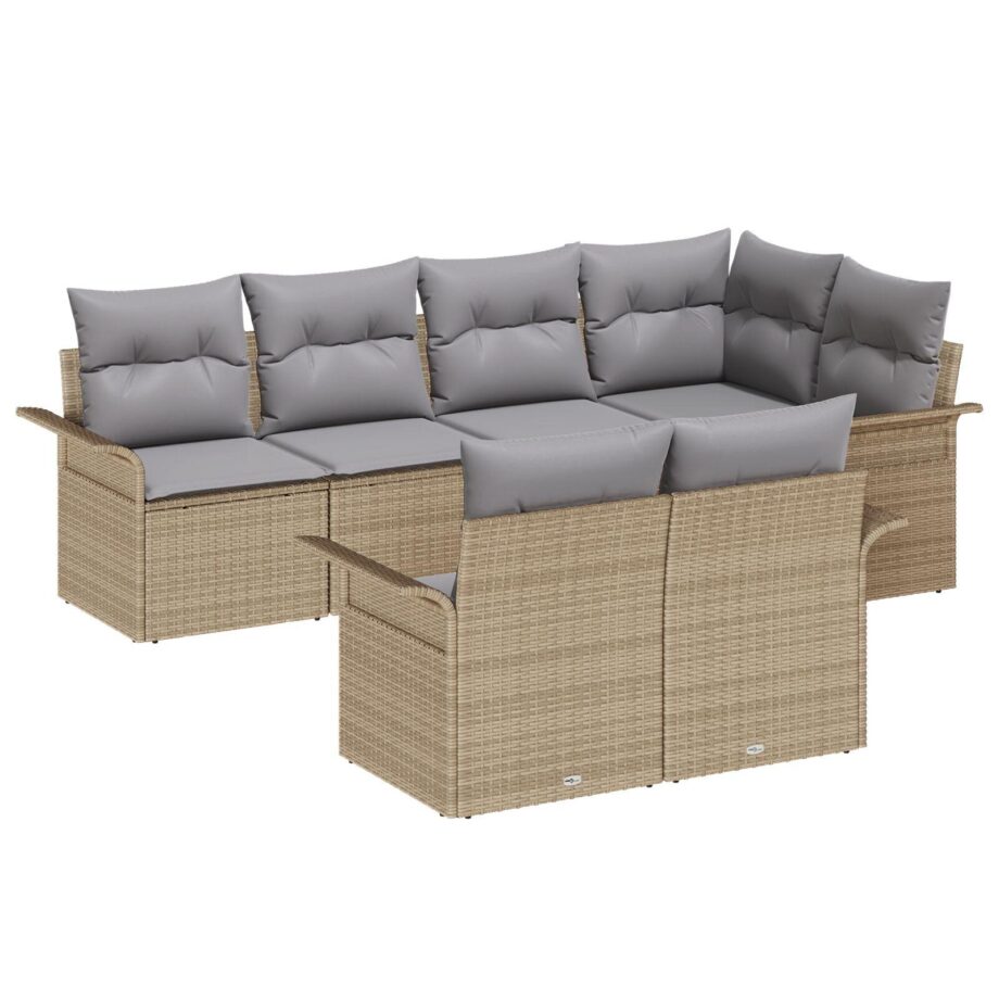 Moderne Beige Havemøbel Sofa Sæt med Opbevaring