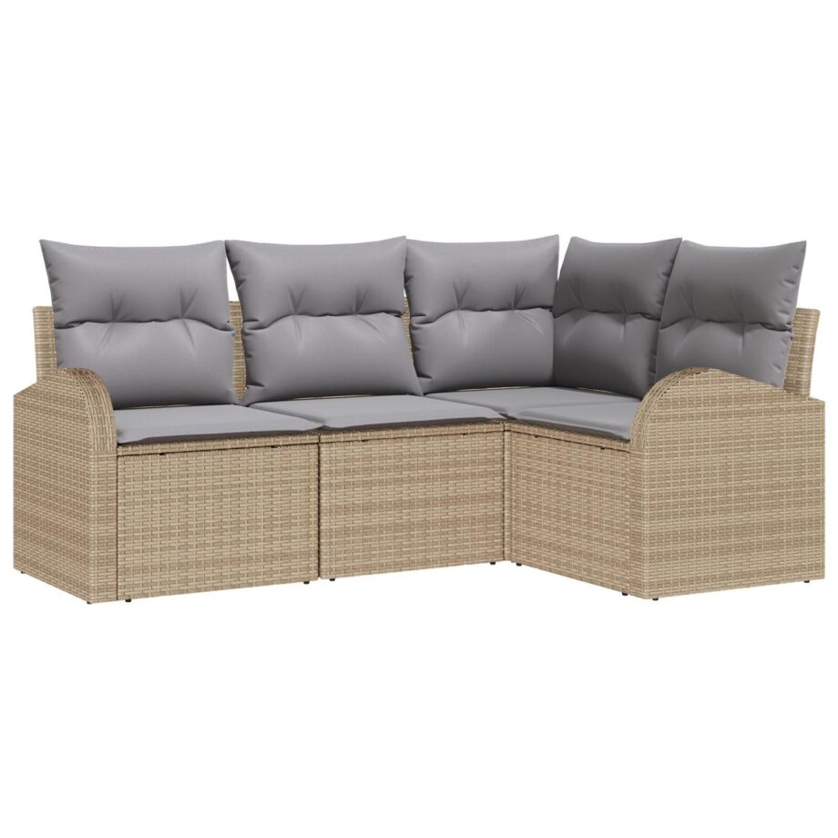 Moderne Beige Have Sofa Sæt med Opbevaring og Hynder
