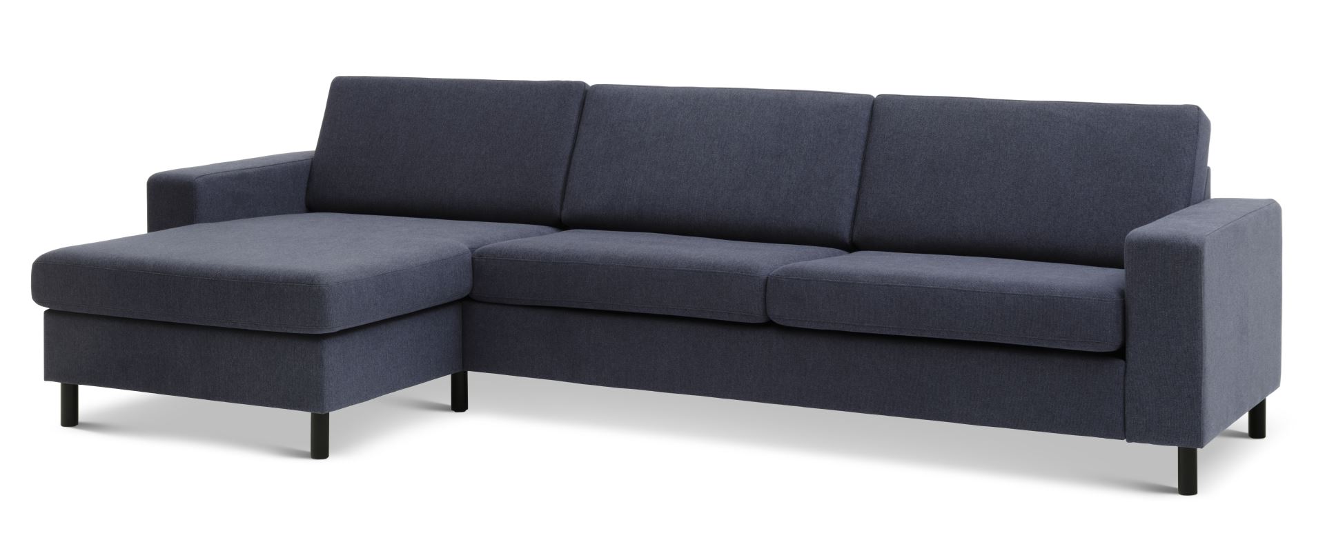 Blå Chaiselong Sofa med Sort Træ – Lexpo Living