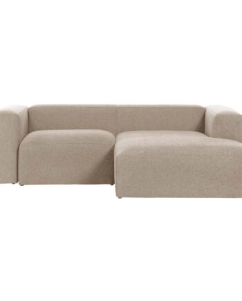 Stilfuld beige bloksofa med chaiselong til dit hjem