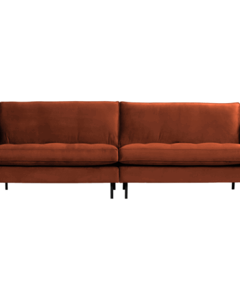 Elegant Rustfarvet Velour Sofa - Stil og Komfort til Dit Hjem