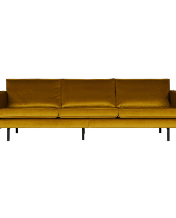 Elegant Gul Rodeo Sofa i Velour – Uovertruffen Tilbud!