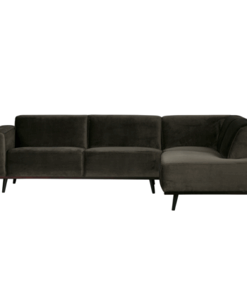 Elegant Grøn Højrevendt Velour Hjørnesofa til Stuen