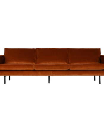 Rustfarvet Velour Sofa – Stilfuld Elegance til Stuen