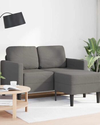 L-formet 2-personers sofa med chaiselong i lysegrå