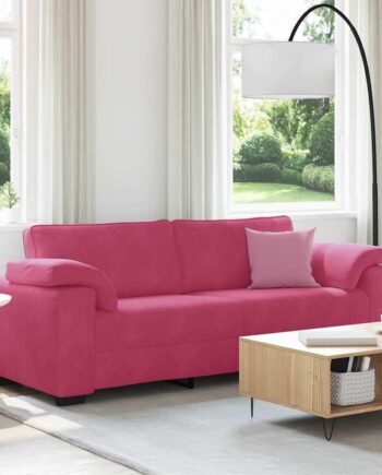 3-Personers Fløjl Sofa i Vinrød - Komfort og Stil