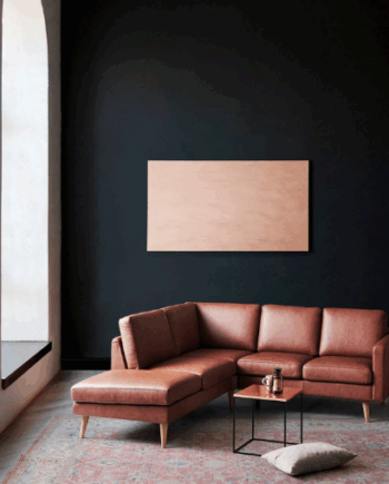 Elegant Brun Læder Sofa med Åben Ende – Tidløst Design
