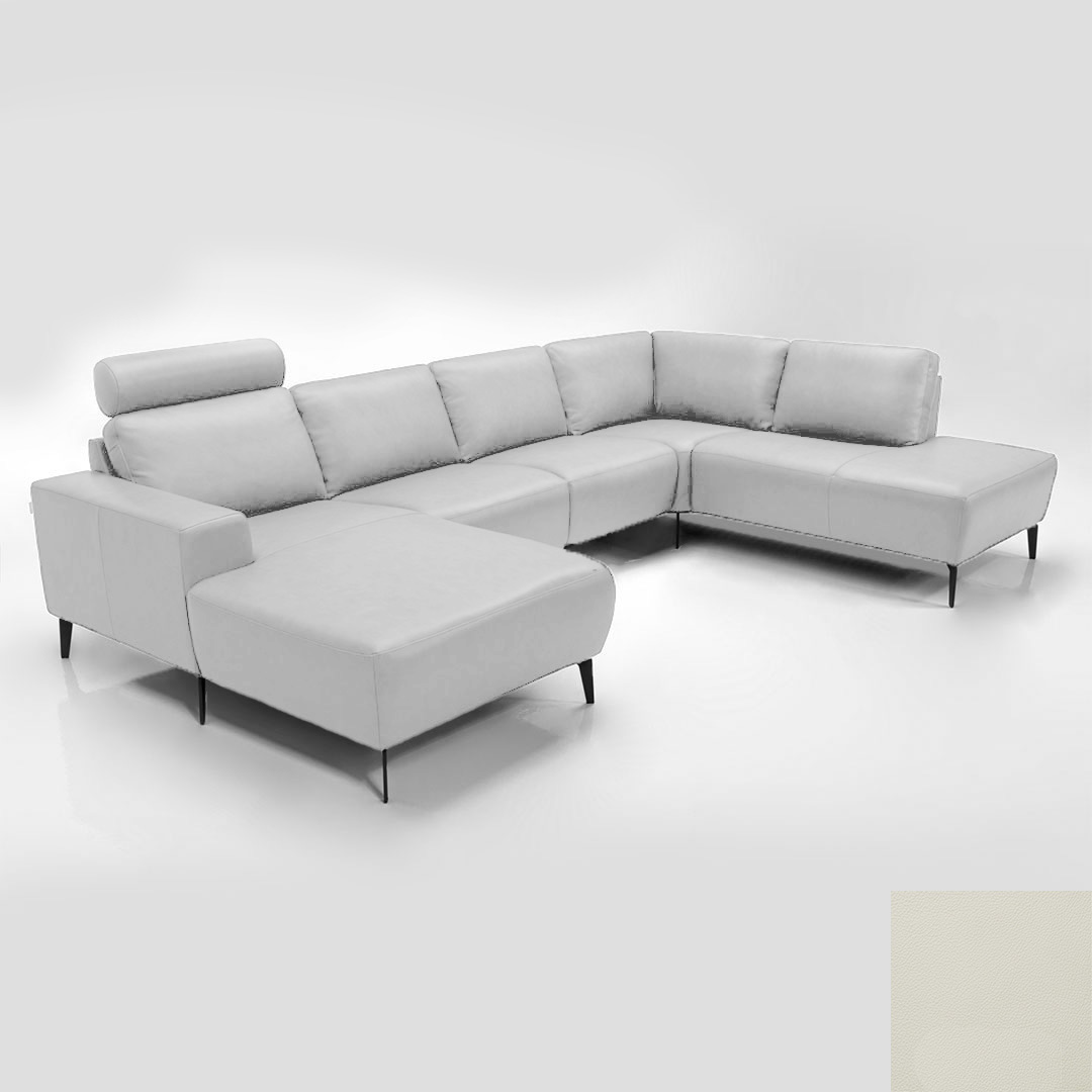 Hvid Hjort Knudsen Napoli Sofa Semianilin Læder Semianalin 317 White - Hjort Knudsen Sofa