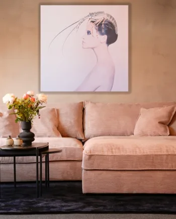 Chelsey Flamingo Fløjl Flydersofa Personers Sofa - Sofa