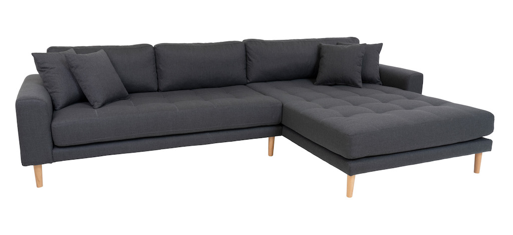 Riviera Lounge Sofa Mørkegrå Højrevendt Længde 290 - Sofa