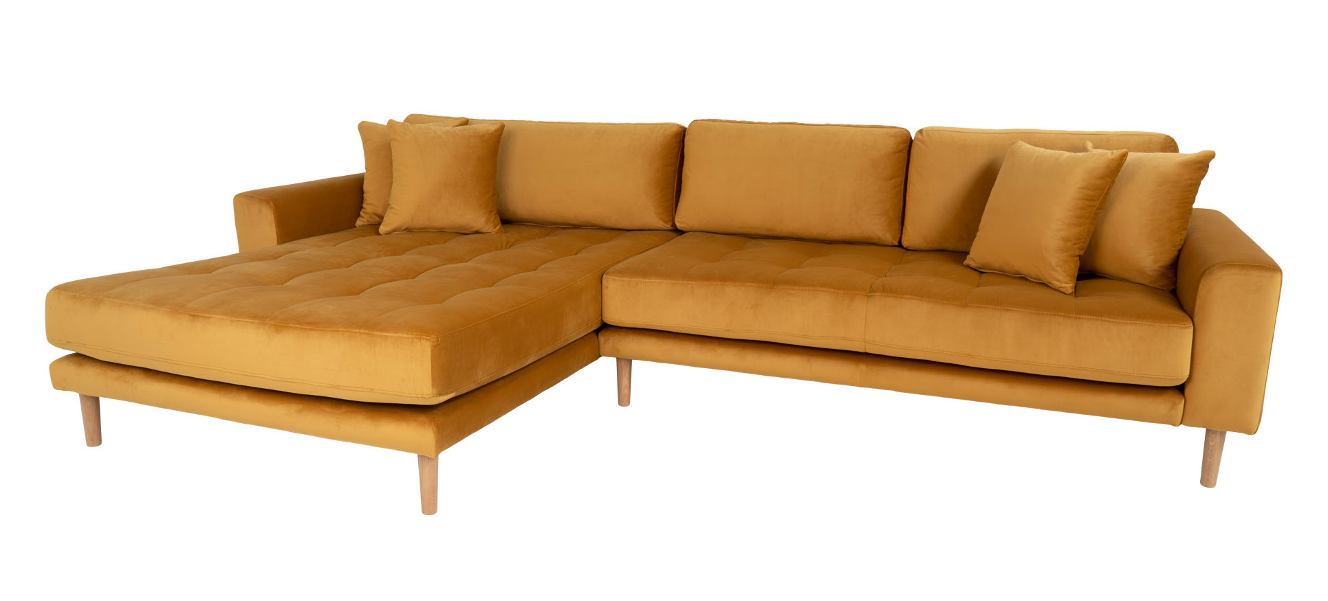 Grøn Riviera Lounge Sofa Mørke Velour Venstrevendt Længde 290 - Sofa