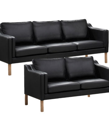 Sort Clausholm Pers Sofa Skarp Pris LÆder EgetrÆ - Topline Sofa