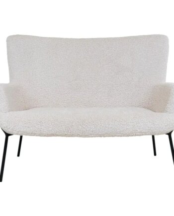 Hvid Personers Sofa Kunstig Lammeskind Med Sorte Ben 1301176 - Homeshop Sofa  - 5713917007677