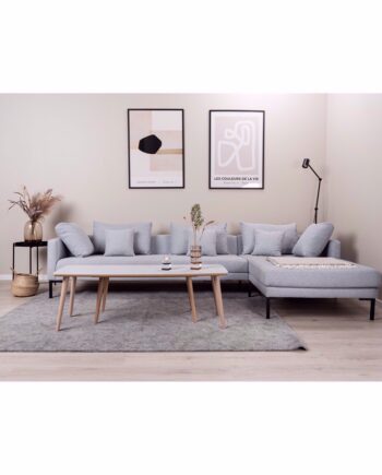 Milla Sofa Med Chaiselong Lysegrå Stof Højrevendt - Nordic Design Sofa