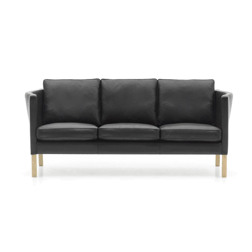 Sort Av59 Sofa 3pers SÆbe Arne Vodder Arizona LÆder - Nielaus Sofa