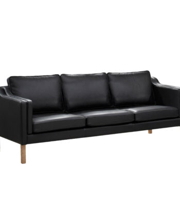 Sort Clausholm 3pers Sofa Ege Ben Madrid LÆder - Topline Sofa