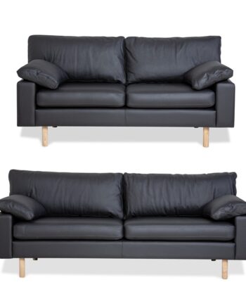 Sort Darwin Pers Sofa Skarp Pris LÆder Split - Svane Design Sofa