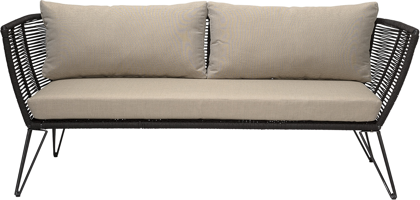 Sort Udendørs Sofa Bloomingville Mundo Frostbestandig Stål Polyester L175xb74xh72 - Bloomingville Sofa - 5711173189458