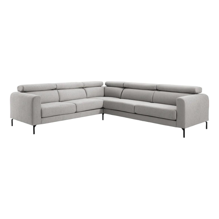 Helsinge Hjørnesofa Lysegrå Stof - Nordic Design Sofa