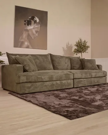 Grøn Chelsey Flydersofa Personers Sofa Mos Fløjl - Sofa