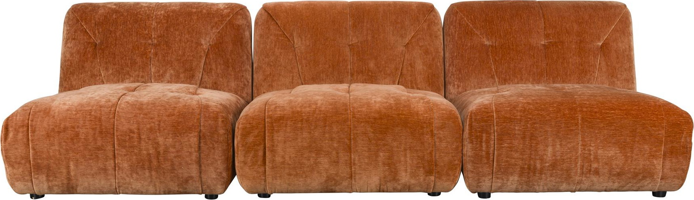 Rødbrun Personers Sofa Dutchbone Giada Polyester Polstret - Dutchbone Sofa - 8718548087552