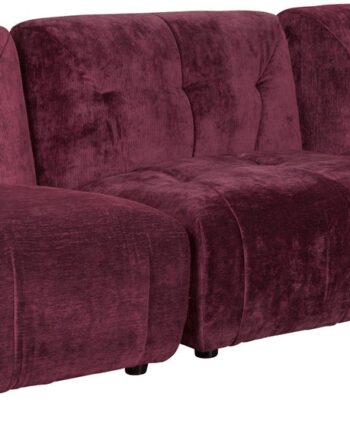 Aubergine Personers Sofa Dutchbone Giada Polstret Polyester Retro Look 276x91x76 - Dutchbone Sofa  - 8718548087583