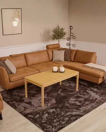 Jakob Sofa Med Chaiselong Højrevendt Sofa Cognac - Nordic Design Sofa