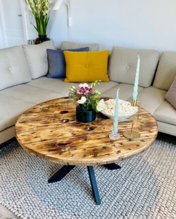 Sofabord Kabeltromle Livastel Ø70 Lakeret - Kabeltromlen Sofa