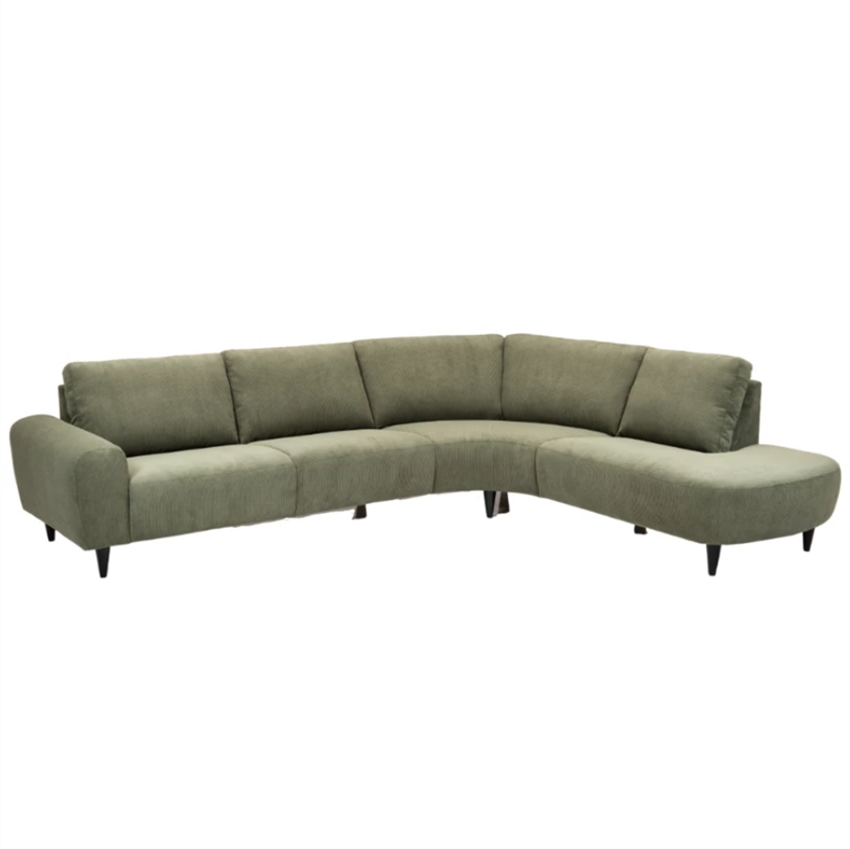 Grøn Højrevendt Open End Sofa Hals Sofa Mørke Stof - Nordic Design Sofa